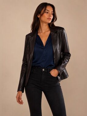 Danier Purple Leather Jacket XS